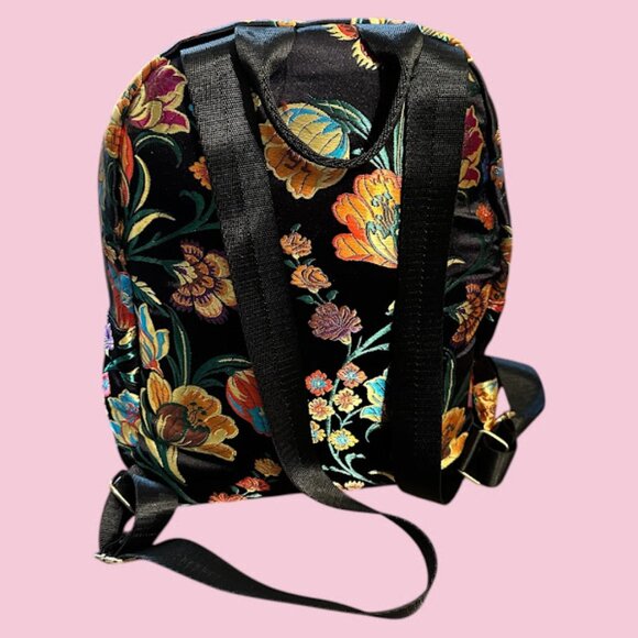 Beautiful Rampage Floral Backpack~ Gently Used~ Black with Vibrant Colors (F5) - Picture 2 of 8
